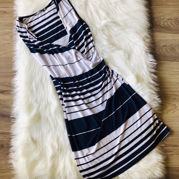 Michael Stars Faux Wrap Dress Navy & White Size XS - Picture 2 of 5